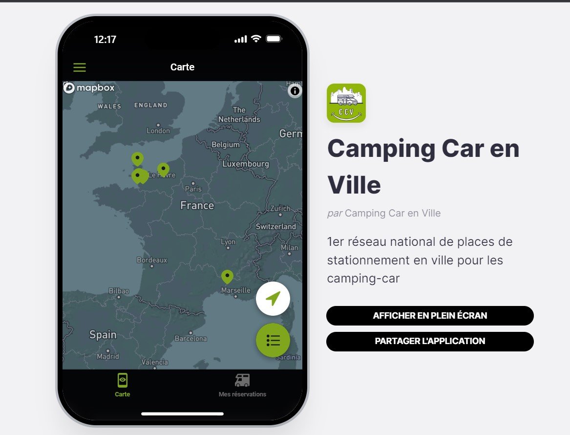 Camping-car stationné en ville sur un emplacement classique